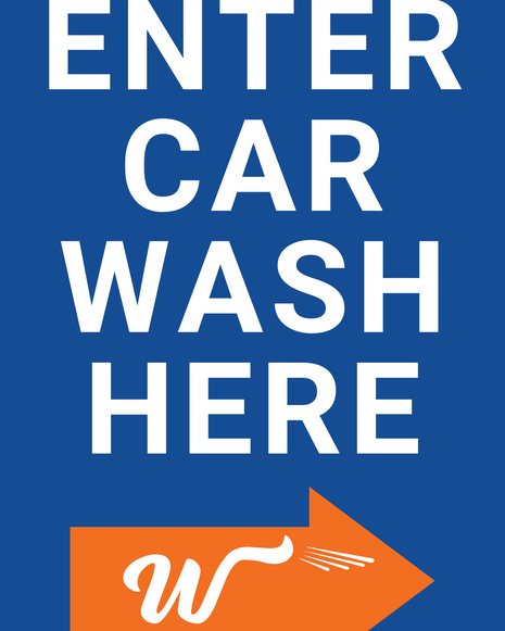 Windsign Insert - Enter Wash Right Arrow