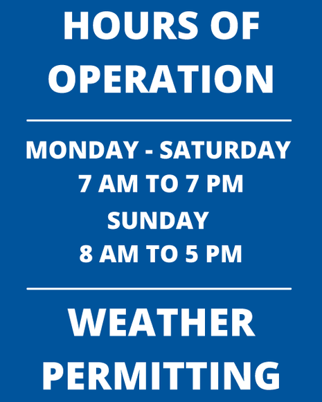 Windmaster Insert - Hours of Operation for Maine